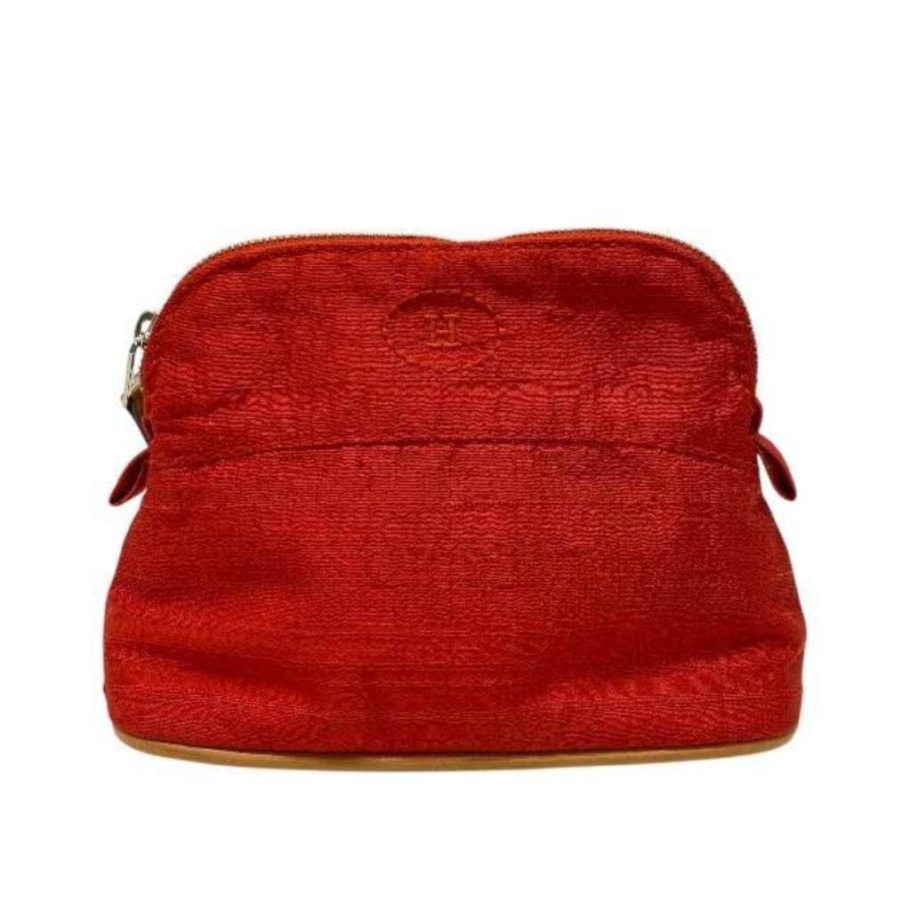 Hermes Bolide Pouch 15 Small Pouch Multi Pouch H Logo Silk Red
